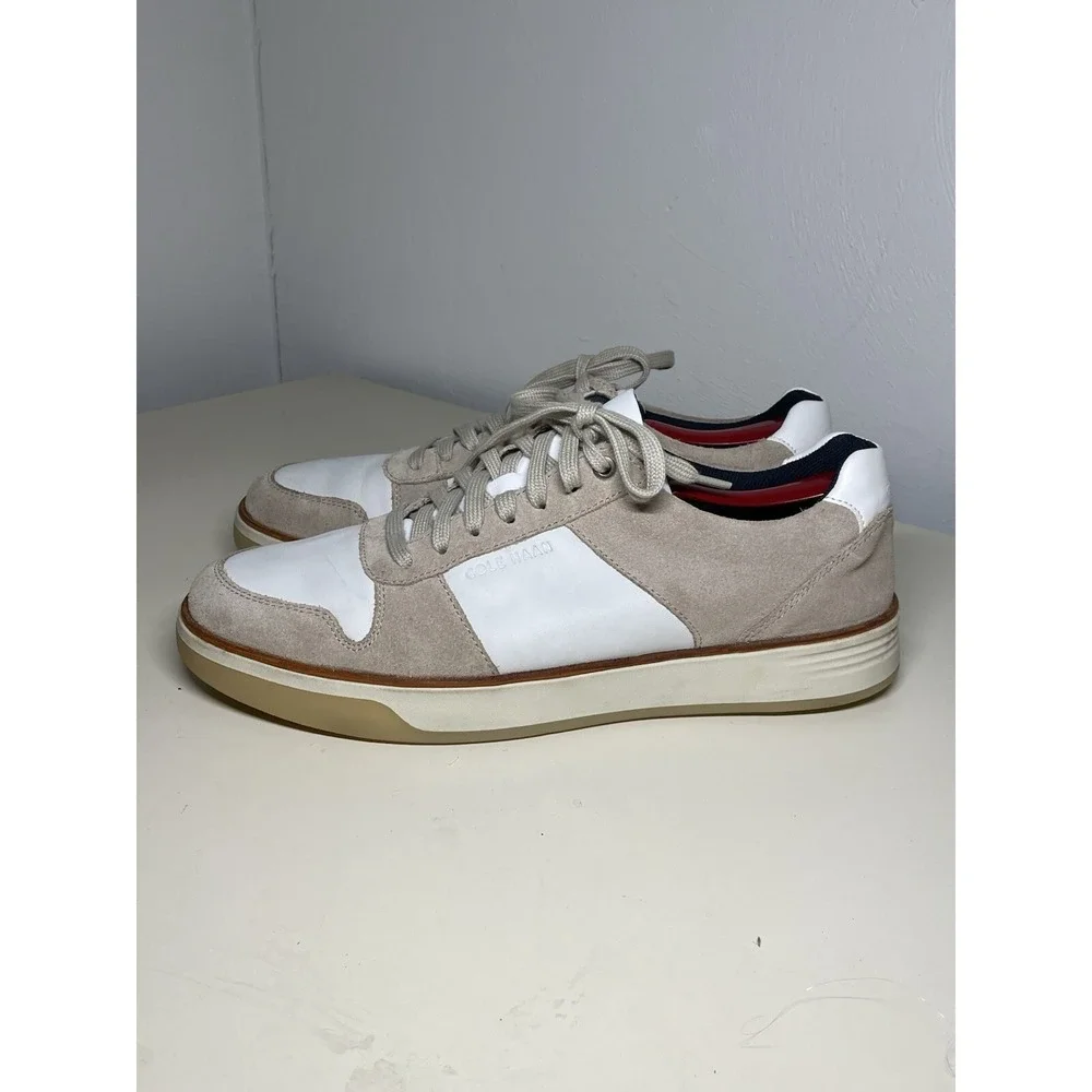 Cole Haan Grand C31033 Leather Crosscourt Crafted Pumice Stone/Ivory Men's 11M